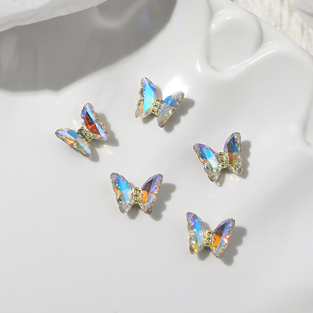 10Pcs Triangle Nail Art Metal Alloy Charms Luxury 3D Crystal Rhinestones  Gems AB Diamond Jewelry Nail DIY Manicure Decorations