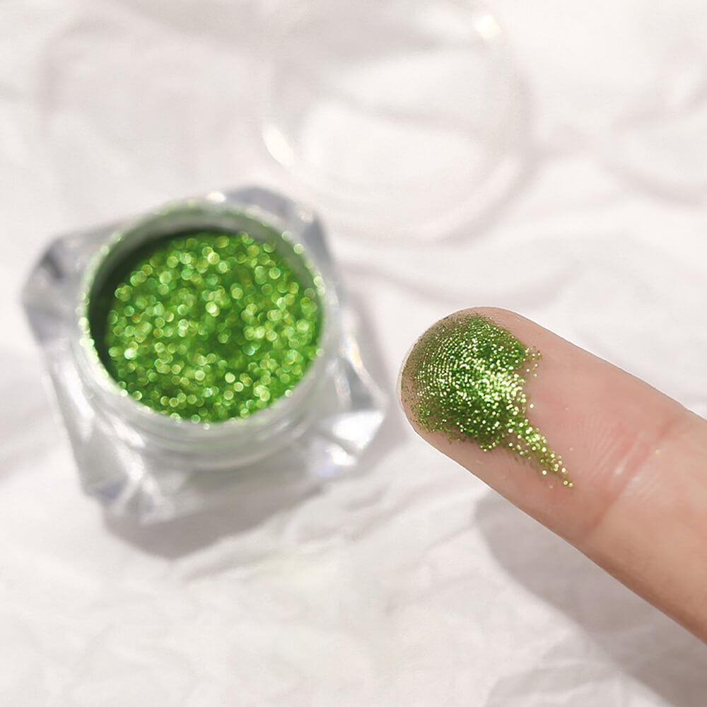 Green Mermaid Chrome Aurora Mirror Powder for Nails – Nailpopi